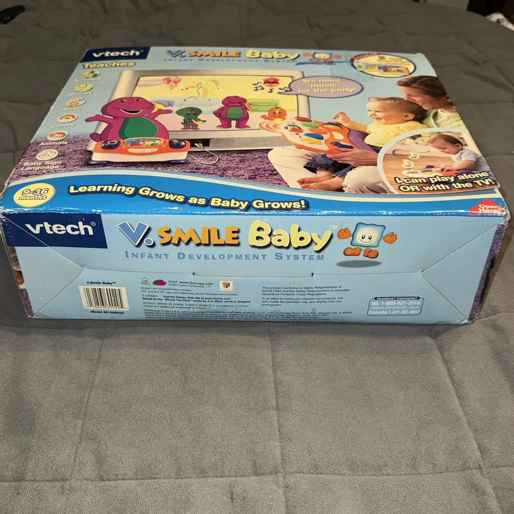 VTech V.Smile Baby Infant Development System Barney & Friends + 2 Smartridges